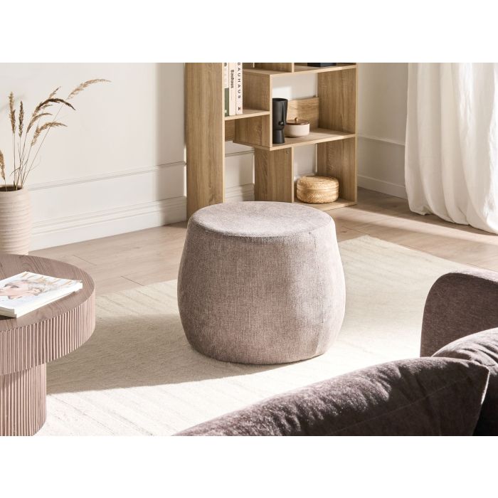 BOFARO Fabric Ottoman Pouffe - Taupe