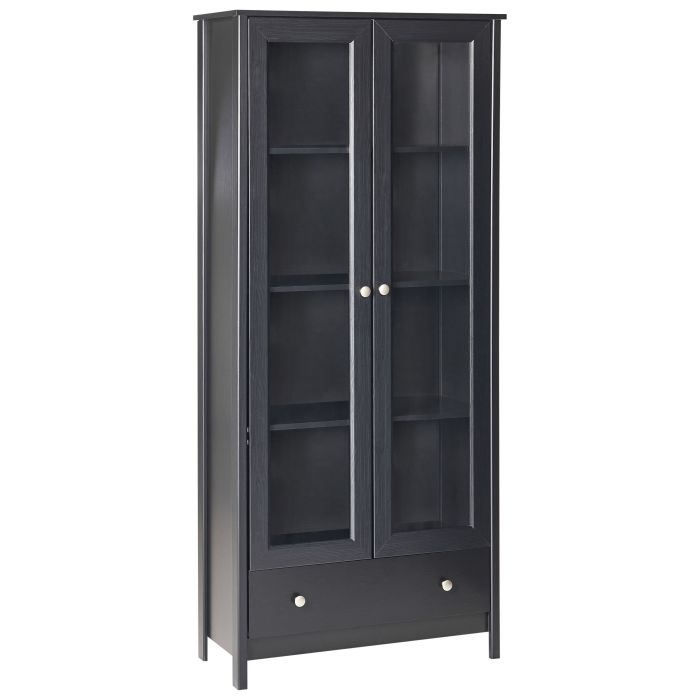 Display Cabinet NORNALUP 80 cm 35 cm Black