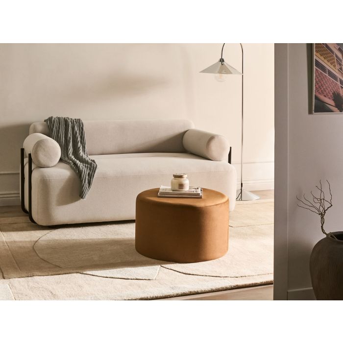 NAMAXO Velvet Ottoman Pouffe - Golden Brown