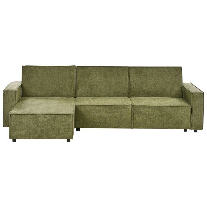 Corner Sofabed - ROMARA Right Hand Facing Fabric Green