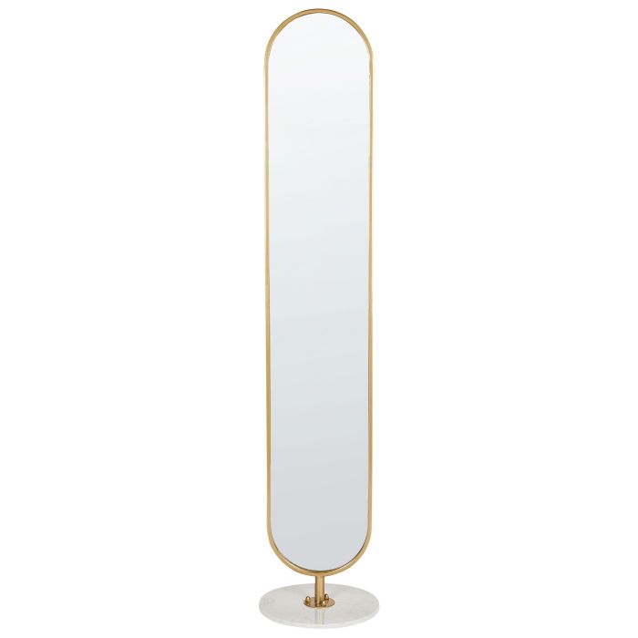 Coat Stand with Mirror MOODY 170 cm Metal Gold