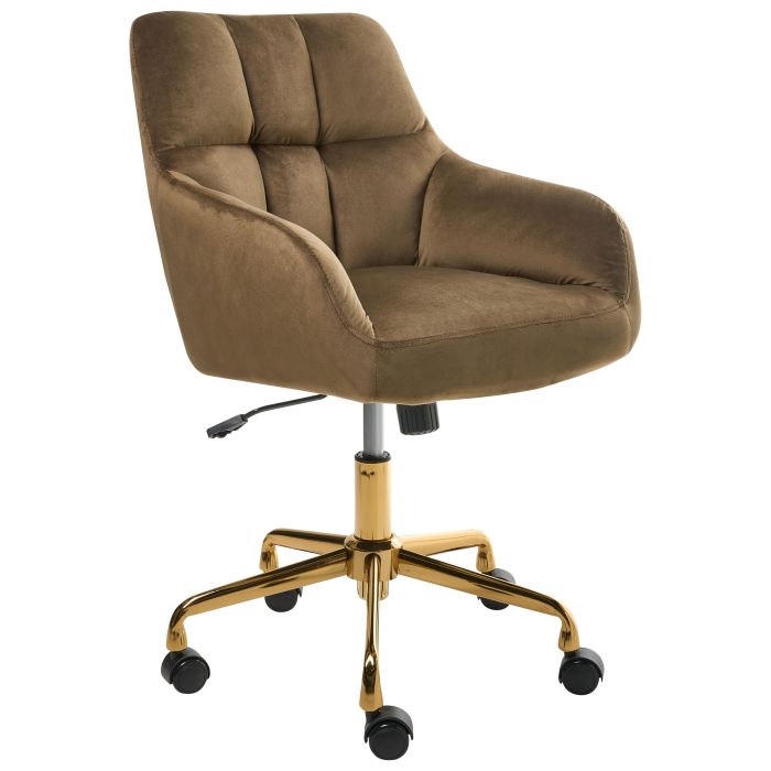 KELMERSLEY Velvet Office Desk Chair - Brown