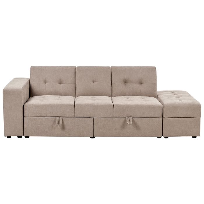 3 Seater Sofabed - FALVIA Sectional with Ottoman Brown