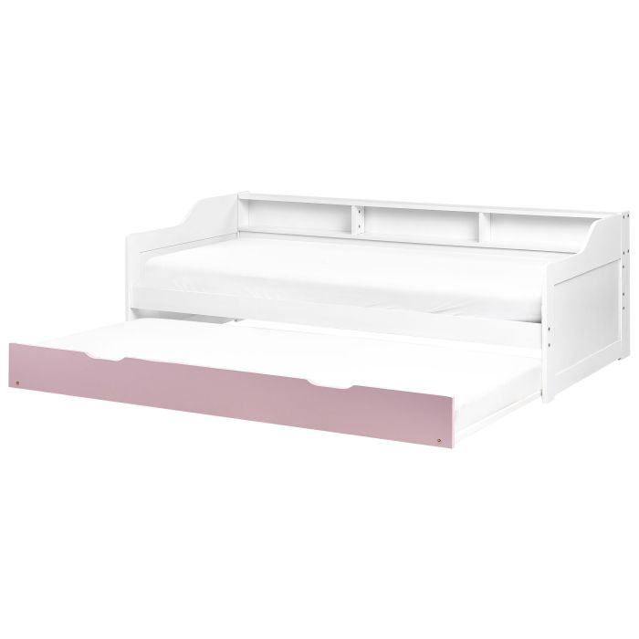 DEERN Trundle Bed Pine Wood 90 x 200 cm (EU Single) Pink