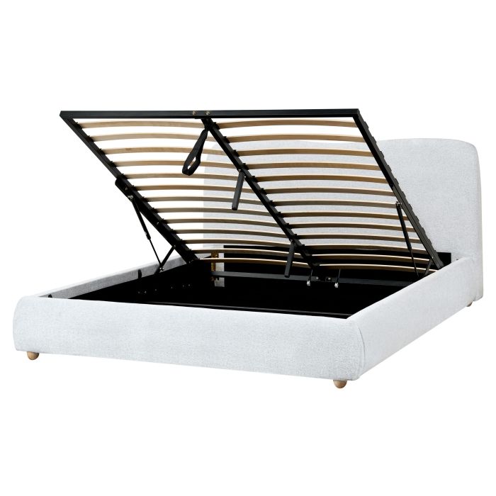 BLNGAAC Ottoman Bed Fabric 160 x 200 cm (EU King Size) Light Grey