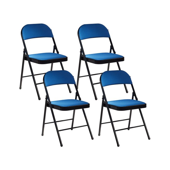Set of 4 Folding Chairs SPARKS Blue