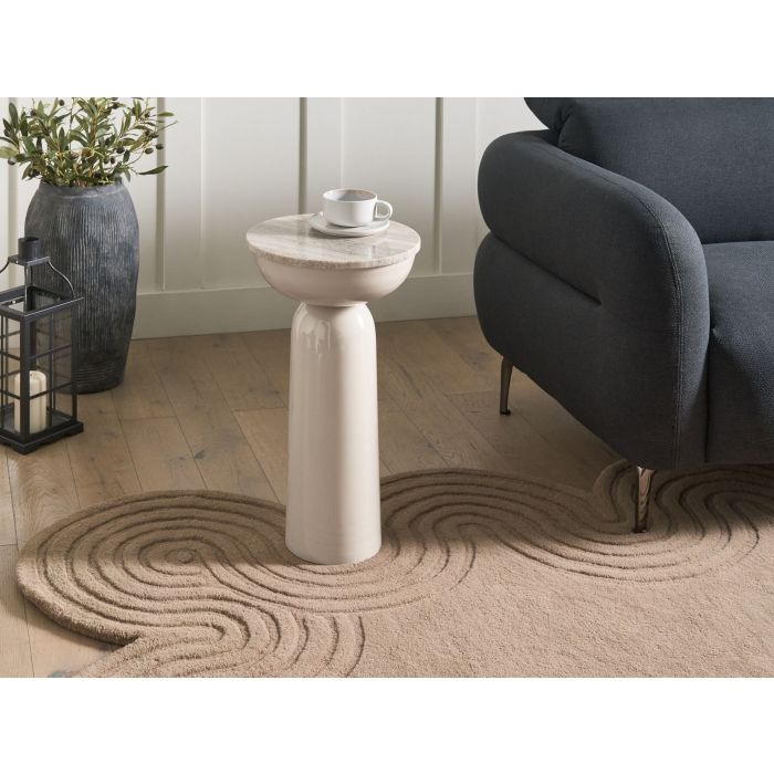 VALEMONT Round Side Table - Beige