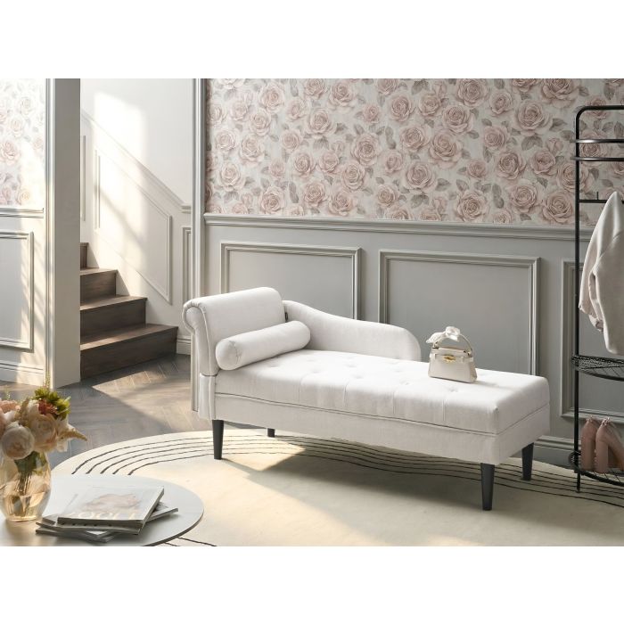 CAMAXO Fabric Left Hand Chaise Longue - Off White