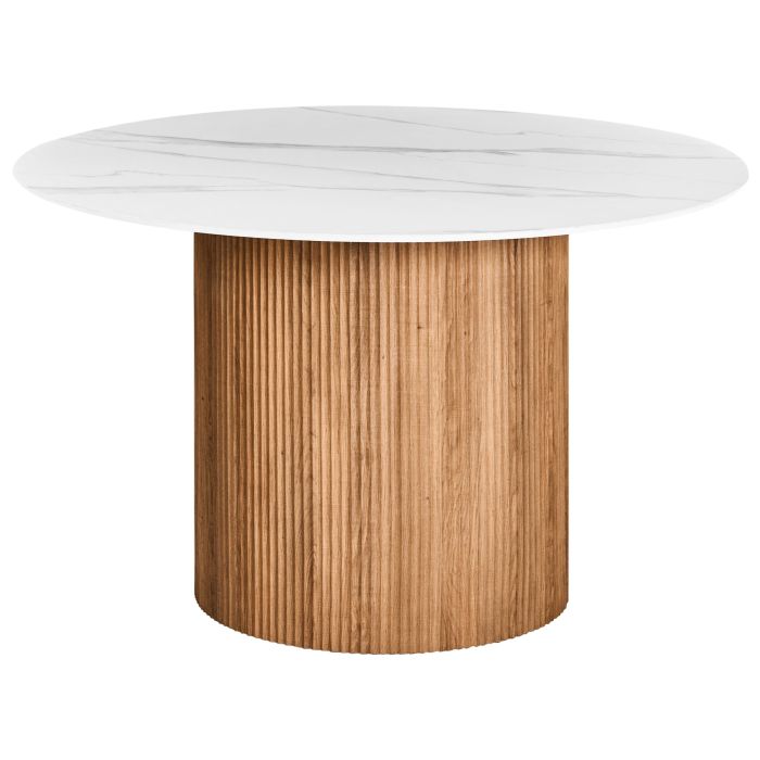 PINMERE Round Dining Table Marble - White