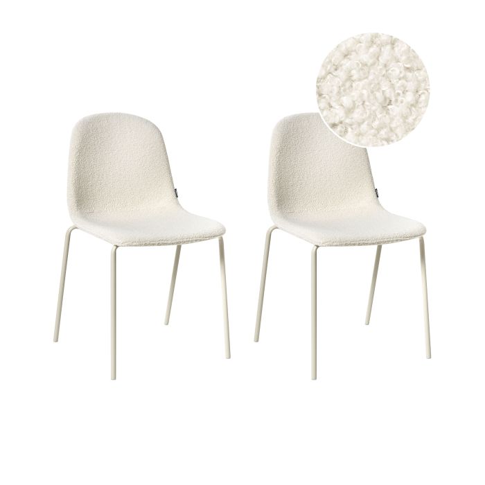 FULCOMBE Fabric Office Conference Chairs Set of 2 - White