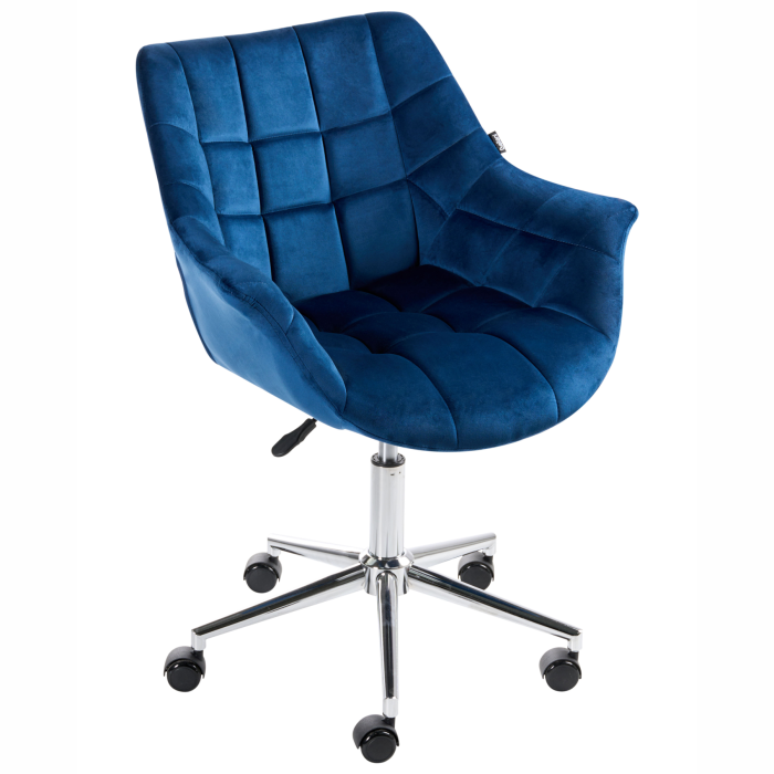 IVLONNE Velvet Office Chair - Navy Blue