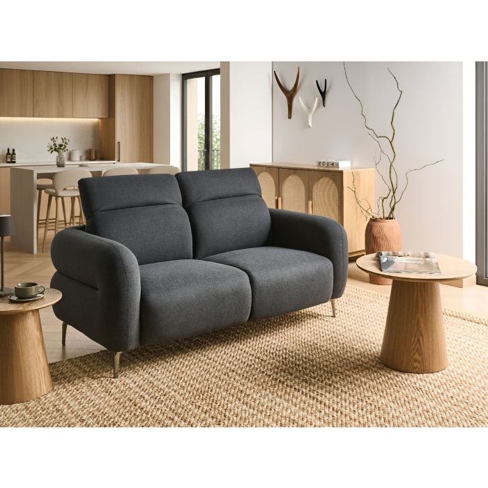 ARVANTO Fabric 2 Seater Sofa - Black
