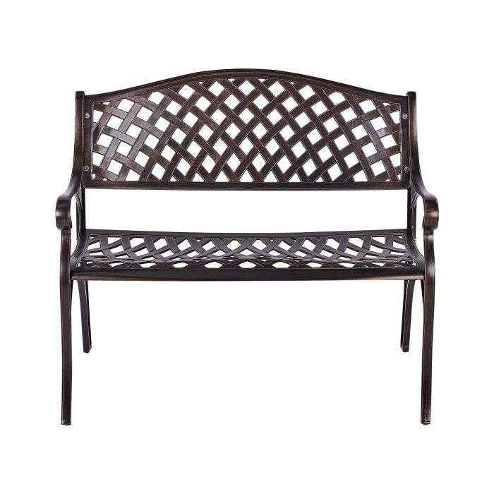 Garden Bench STAGGIA 104 cm Metal Brown