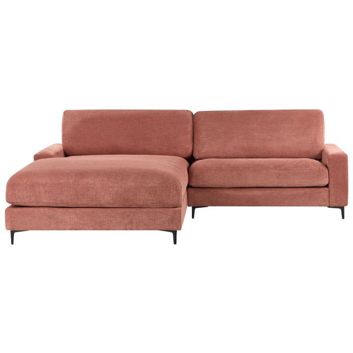 Right Hand Fabric Corner Sofa Red MALOY