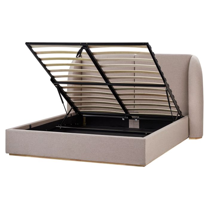 MOEESTINR Ottoman Bed Fabric 160 x 200 cm (EU King Size) Taupe