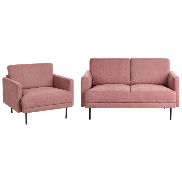Sofa Set - BERDA Fabric Living Room Set Pink