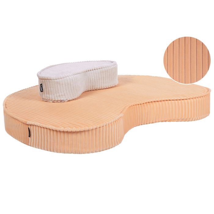 Floor Cushion Kids Pouffe NILI Velvet Peach Pink