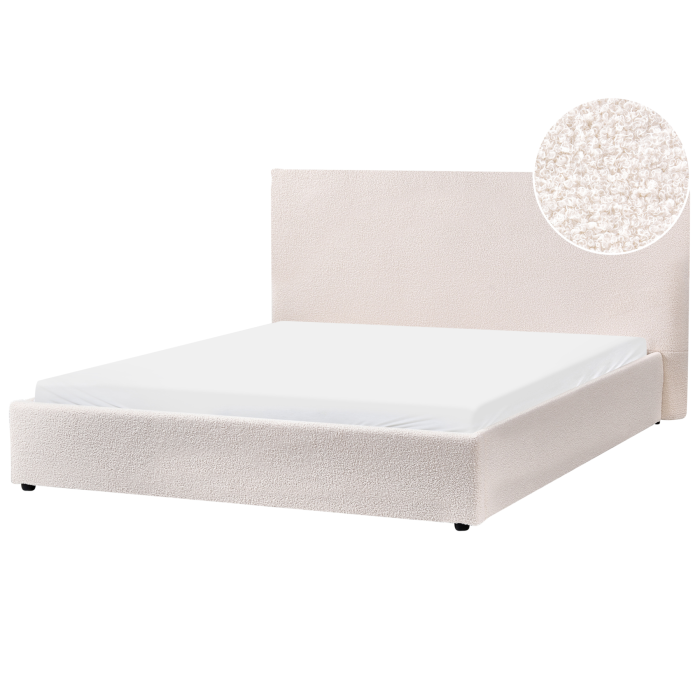 LEVISH Kingsize Boucle Fabric Waterbed - Off-White