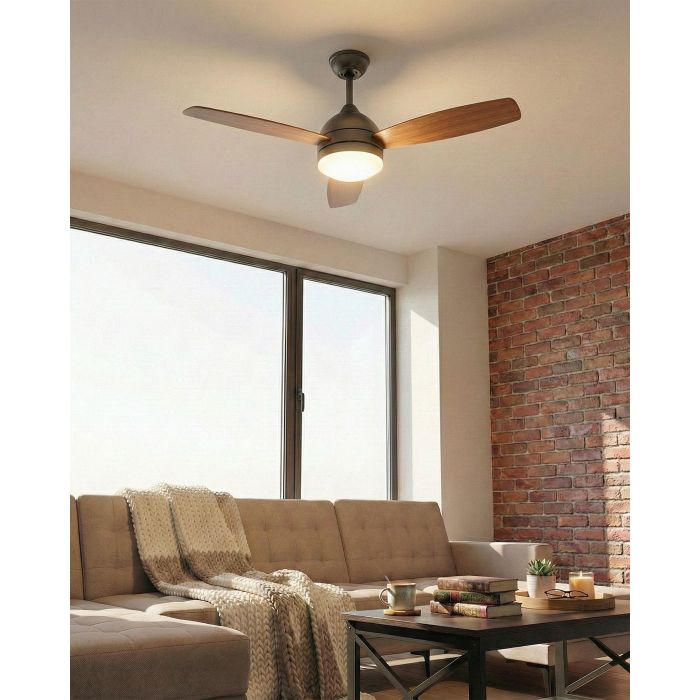 BUPUXI Ceiling Fan with LED Light and Remote -Dark Brown