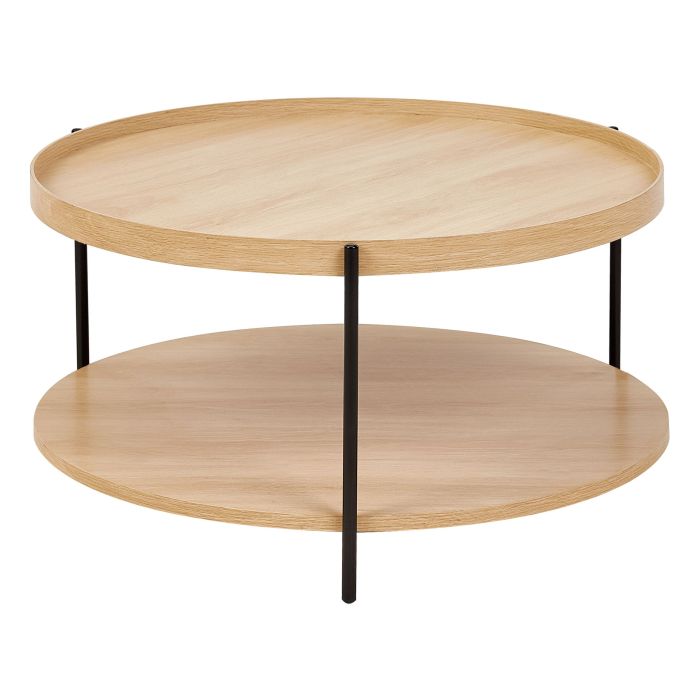 Coffee Table Light Wood with Black LANDER