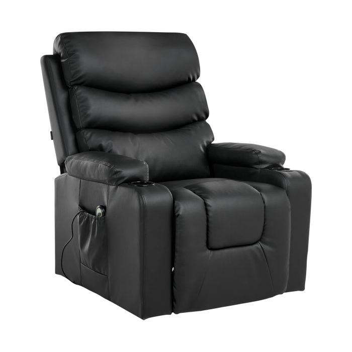ORSTONMERE Faux Leather Electric Recliner Chair - Black