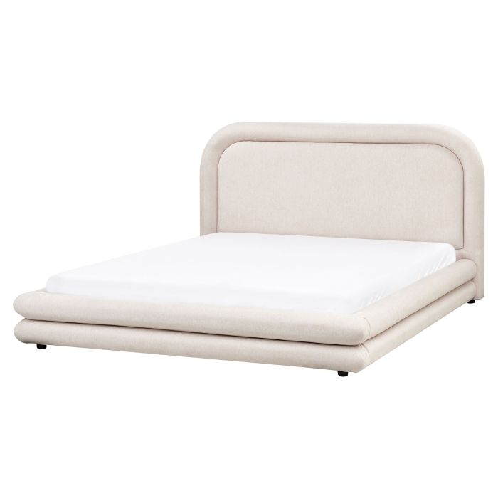 LAVAEDRNS Bed Faux Linen 160 x 200 cm (EU King Size) Light Beige