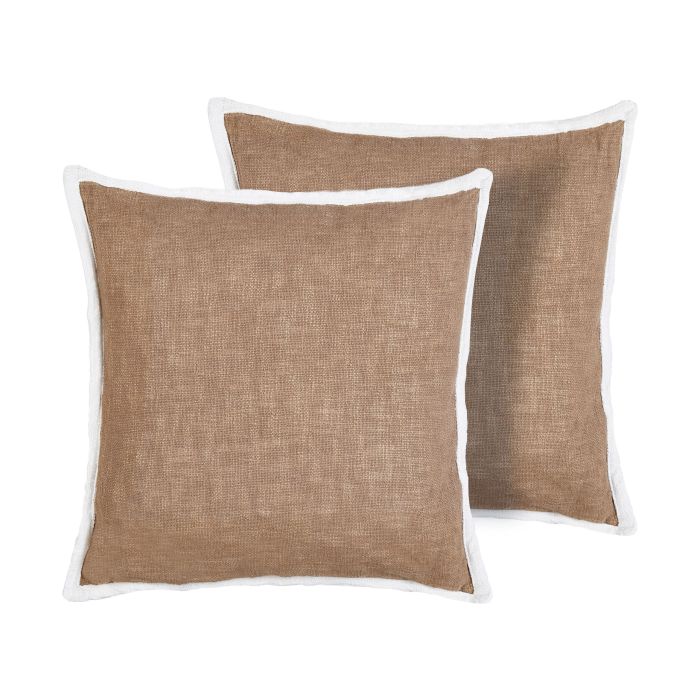 Set of 2 Decorative Cushions IANTHE Cotton 45 x 45 cm Brown Solid