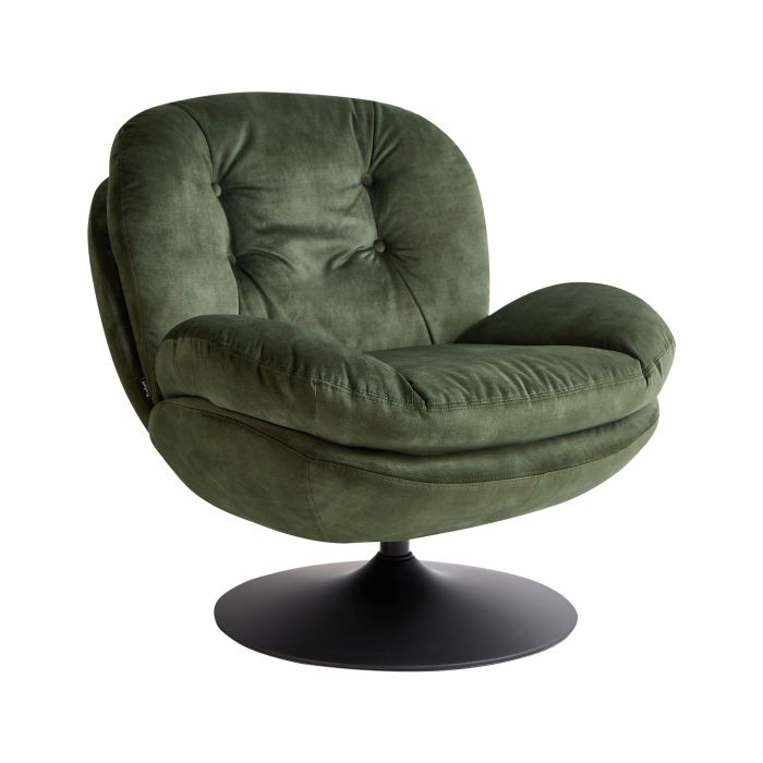Swivel Armchair NOLVIK Velvet Dark Green