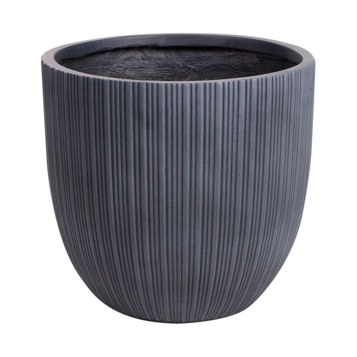 Plant Pot FRAXINUS Ceramic 42 cm Graphite Grey