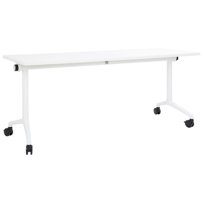 Folding Office Desk with Casters 180 x 60 cm White CAVI