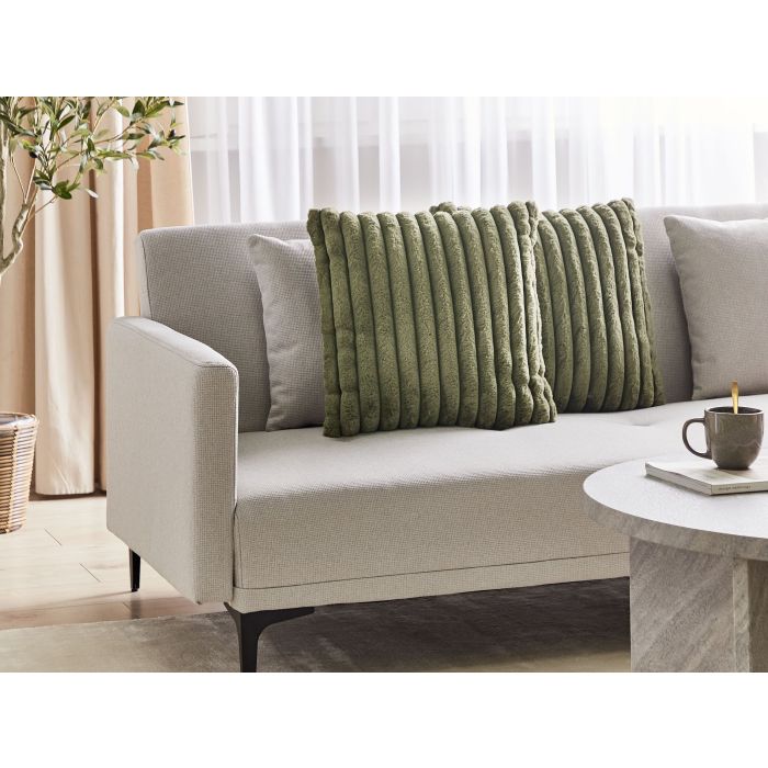 NANUFA Velvet Ottoman Pouffe - Dark Red