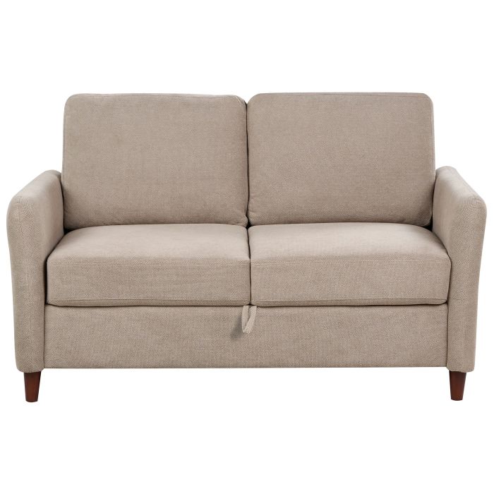 2 Seater Fabric Sofa with Storage Taupe MARE
