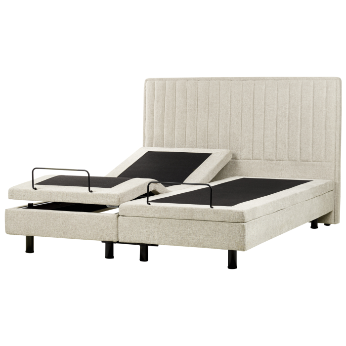 DEKU Super King Fabric Adjustable Bed - Beige