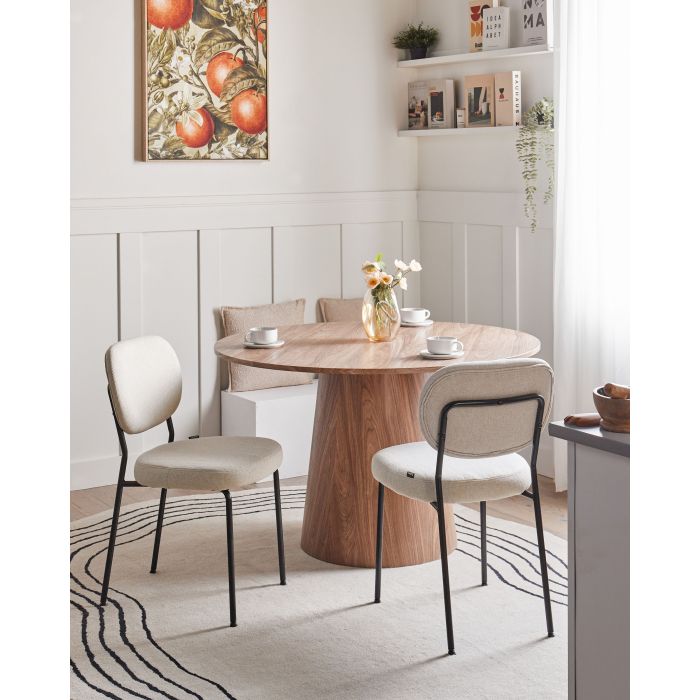 DAGEXI Fabric Dining Chairs Set of 2 - Light Beige