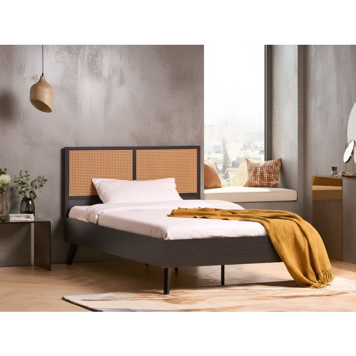 DIQEXI Small Double Rattan Bedframe - Black