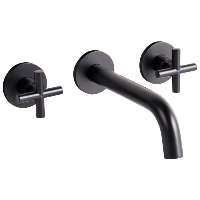 BARRONLEIGH Wall Mounted Basin Mixer Tap Brass - Black