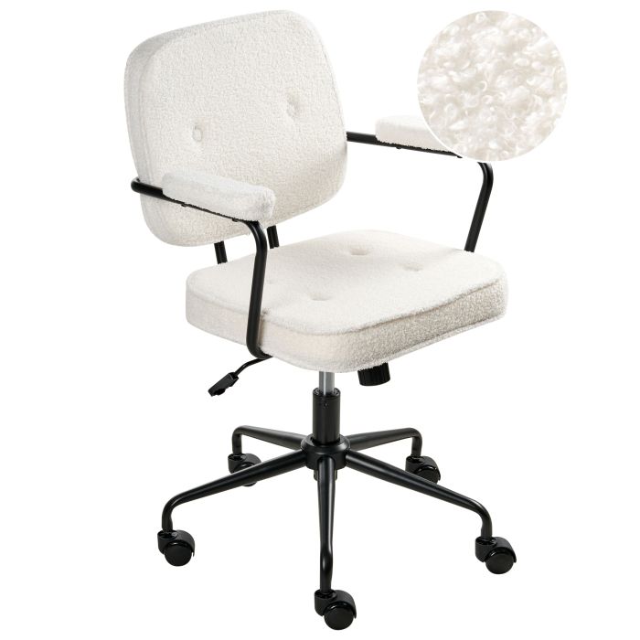 KELDMERE Fabric Office Desk Chair - White