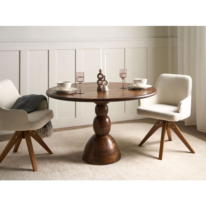 DALERO Faux Leather Dining Chairs Set of 2 - Beige