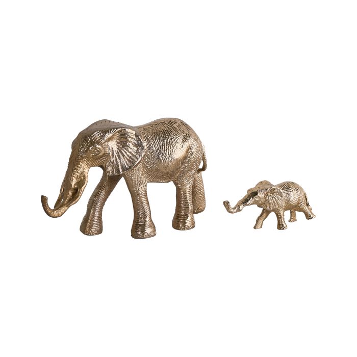 FRIARSDON Metal Elephant Figurines Set of 2 - Gold