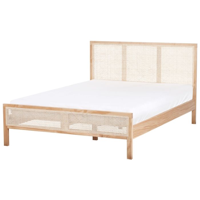 SAELRNAS Bed Pine Wood 140 x 200 cm (EU Double) Light Brown