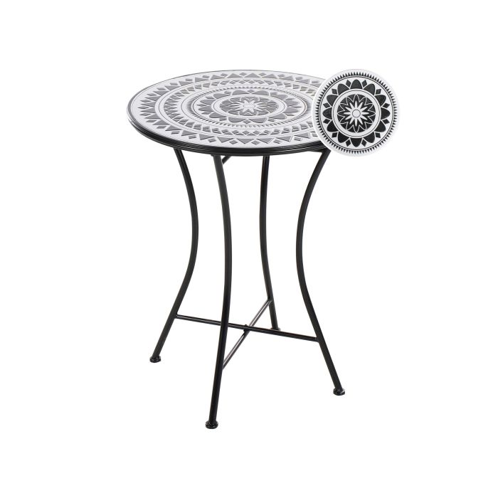 CSMIOO Bistro Table 60 cm 60 cm Metal Black/ White