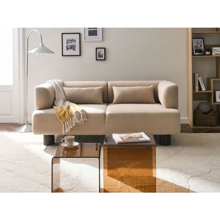 BAMETI Fabric 2 Seater Sofa - Beige