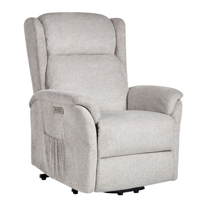 Electric Recliner Chair ELEGY Fabric Light Grey