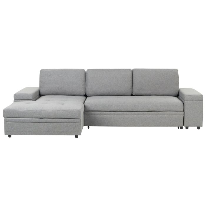 Corner Sofabed - HRESIY Right Hand Facing Fabric with Storage Grey