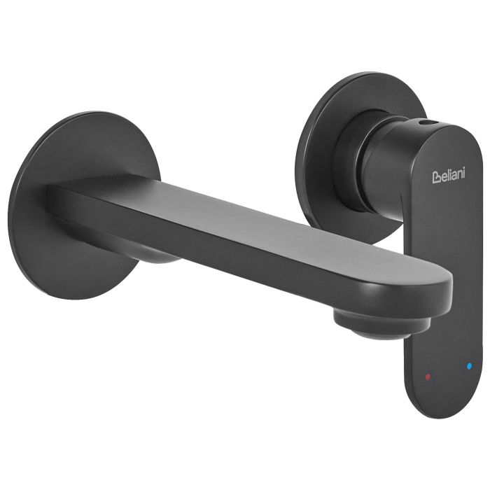 BARKMERE Wall Mounted Basin Mixer Tap Brass - Black