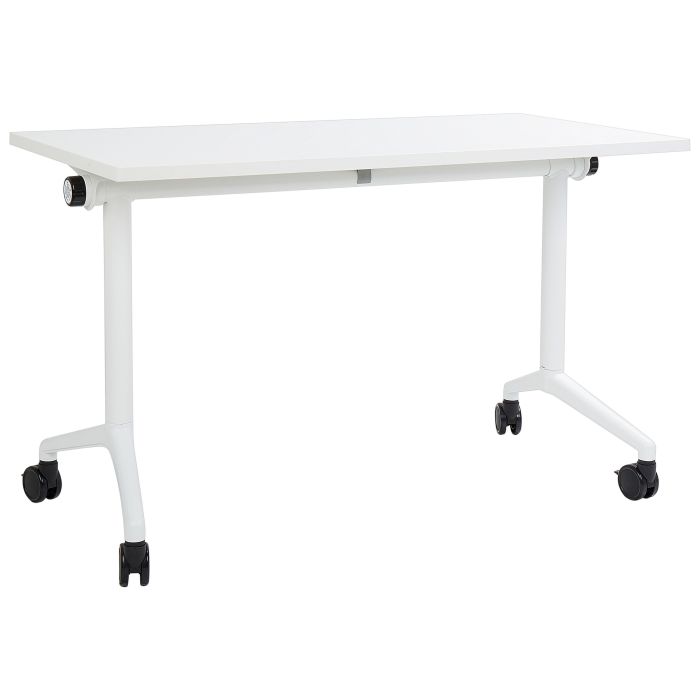 Folding Office Desk with Casters 120 x 60 cm White CAVI