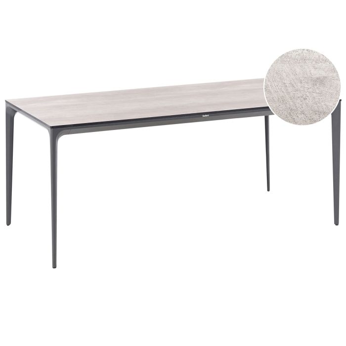 MERTONLEIGH Garden Dining Table Wood Effect- White with Black