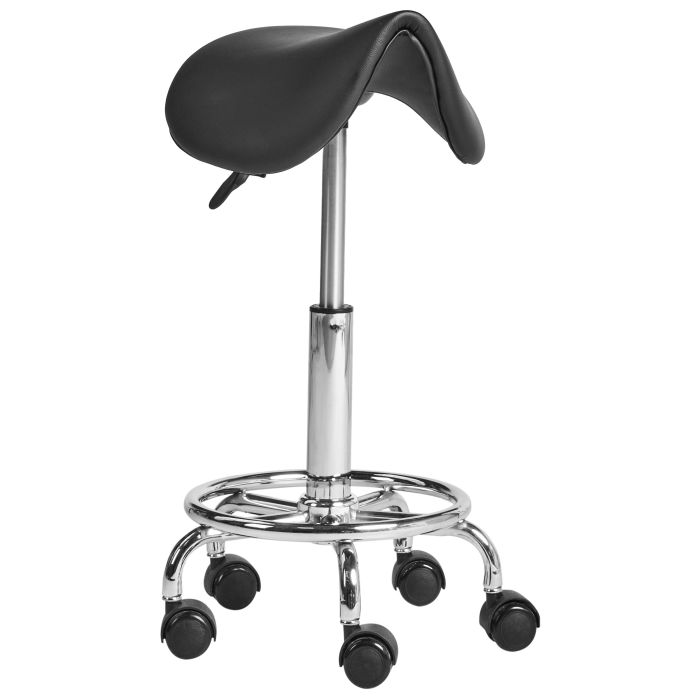 IVINGDALE Faux Leather Office Saddle Stool - Black