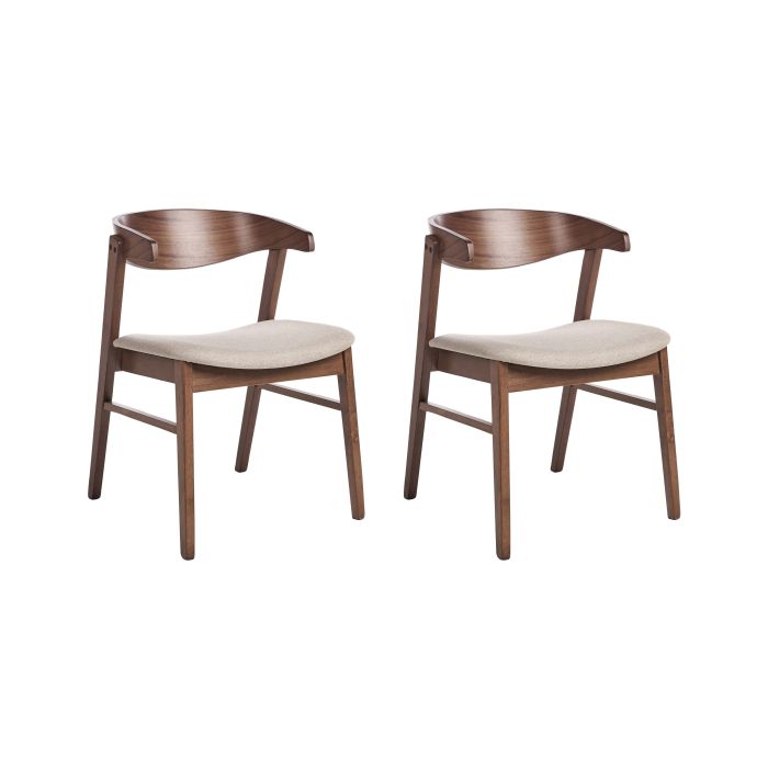 Set of 2 Dining Chairs LILLY Boucle Beige