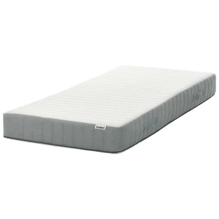 FUSHY Memory Foam Pocket Spring Mattress Medium 90 x 200cm EU Single - White with Grey